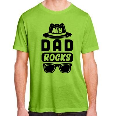 Funny My Dad Rocks Family Matching Dad Birthday Fathers Day Gift Adult ChromaSoft Performance T-Shirt