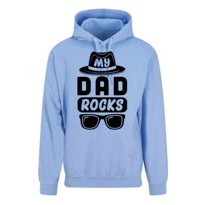 Funny My Dad Rocks Family Matching Dad Birthday Fathers Day Gift Unisex Surf Hoodie