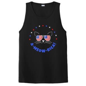 Funny Memorial Day July 4th Cat Ameowrica Day Gift PosiCharge Competitor Tank