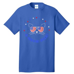 Funny Memorial Day July 4th Cat Ameowrica Day Gift Tall T-Shirt