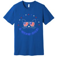 Funny Memorial Day July 4th Cat Ameowrica Day Gift Premium T-Shirt