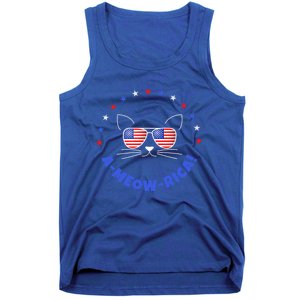 Funny Memorial Day July 4th Cat Ameowrica Day Gift Tank Top