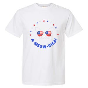 Funny Memorial Day July 4th Cat Ameowrica Day Gift Garment-Dyed Heavyweight T-Shirt