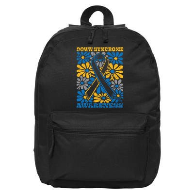 Flowers Motivational Down Syndrome Awareness Women 16 in Basic Backpack