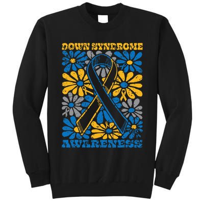 Flowers Motivational Down Syndrome Awareness Women Tall Sweatshirt