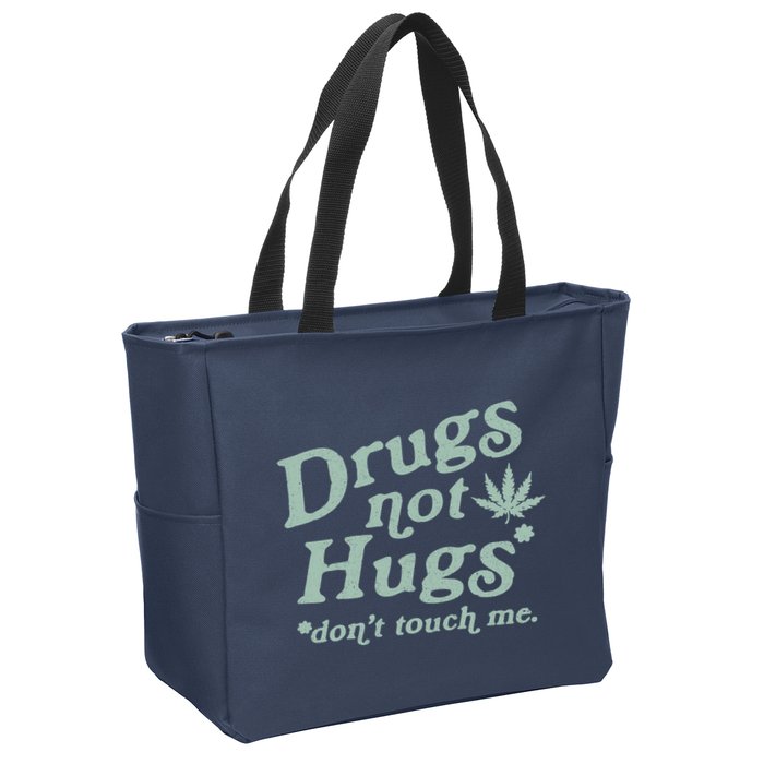 Funny Marijuana Drug Not Hugs Don't Touch Me 420 Canabis Zip Tote Bag