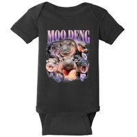 Funny Moo Deng Baby Pygmy Hippo Cute Zoo For Family Baby Bodysuit