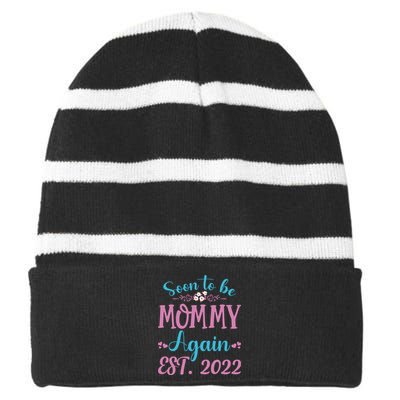 Funny Mother's Day T Striped Beanie with Solid Band