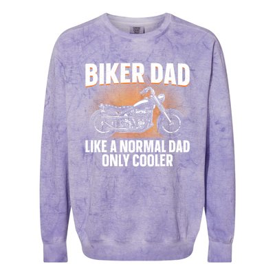 Funny Motorcycle Dad Design For Grandpa Motorbike Rider Colorblast Crewneck Sweatshirt