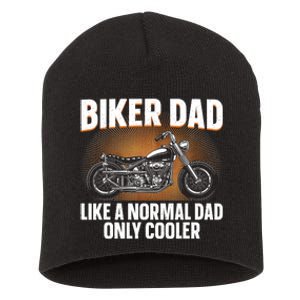 Funny Motorcycle Dad Design For Grandpa Motorbike Rider Short Acrylic Beanie