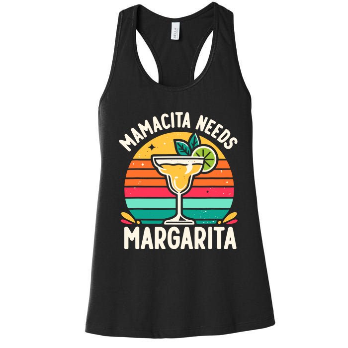 Funny MotherS Day Mamacita Needs A Margarita Women's Racerback Tank