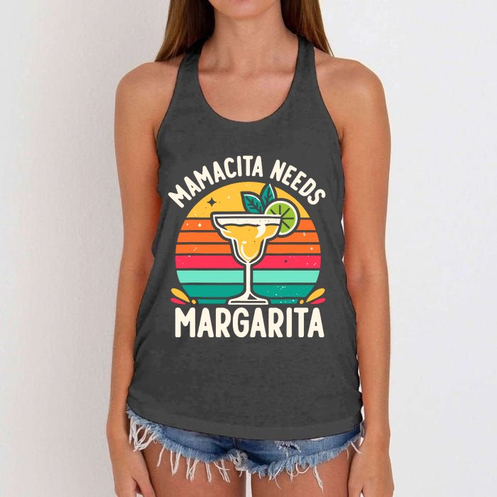 Funny MotherS Day Mamacita Needs A Margarita Women's Knotted Racerback Tank