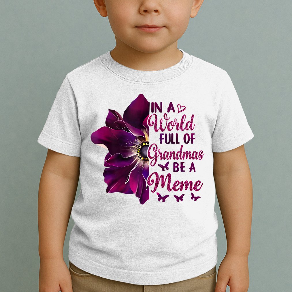 Floral Mothers Day In A World Full Of Grandmas Be A Meme Toddler T-Shirt