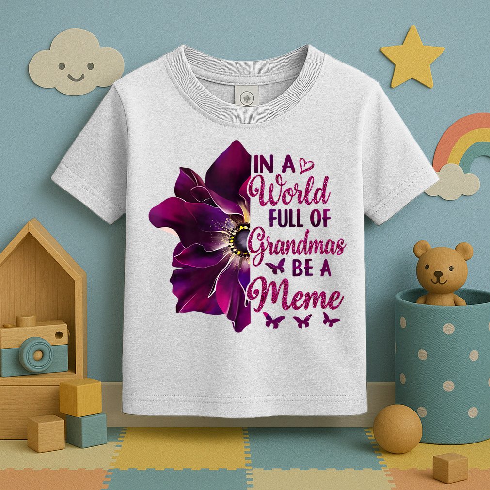 Floral Mothers Day In A World Full Of Grandmas Be A Meme Toddler T-Shirt