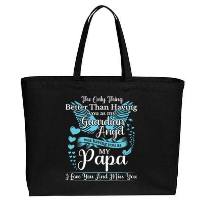 For My Dad In Heaven I Love You Miss You Memorial Day Gift Cotton Canvas Jumbo Tote