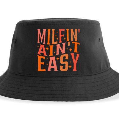 Funny Mother's Day Milfin' Ain't Easy Sustainable Bucket Hat