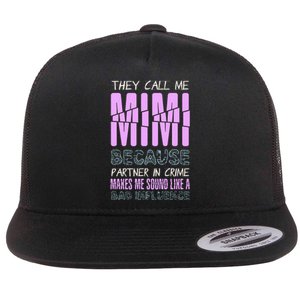 Funny Mothers Day They Call Me Mimi Gift Flat Bill Trucker Hat