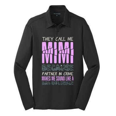 Funny Mothers Day They Call Me Mimi Gift Silk Touch Performance Long Sleeve Polo