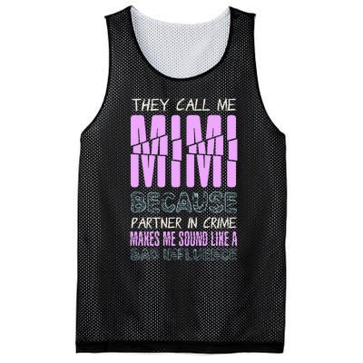 Funny Mothers Day They Call Me Mimi Gift Mesh Reversible Basketball Jersey Tank