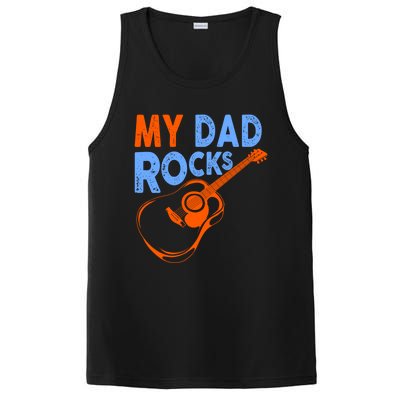 Funny My Dad Rocks Guitar Tee Cool Gift PosiCharge Competitor Tank