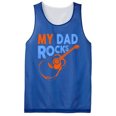 Funny My Dad Rocks Guitar Tee Cool Gift Mesh Reversible Basketball Jersey Tank