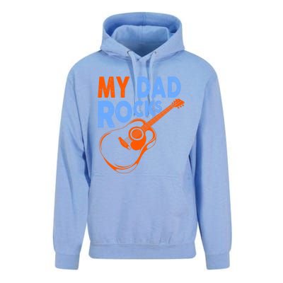 Funny My Dad Rocks Guitar Tee Cool Gift Unisex Surf Hoodie