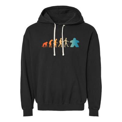 Funny Meeple Design Meeple Evolution Lovers Garment-Dyed Fleece Hoodie