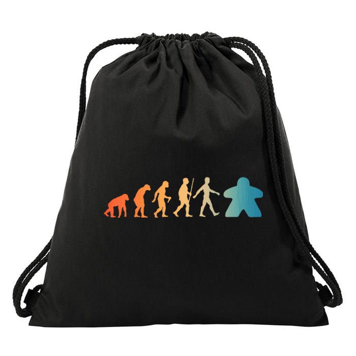 Funny Meeple Design Meeple Evolution Lovers Drawstring Bag