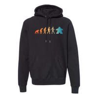 Funny Meeple Design Meeple Evolution Lovers Premium Hoodie