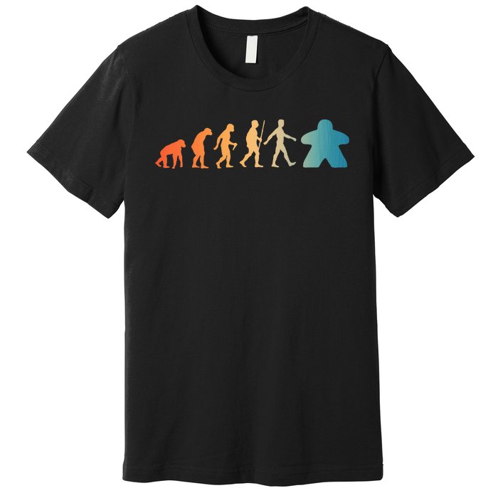 Funny Meeple Design Meeple Evolution Lovers Premium T-Shirt