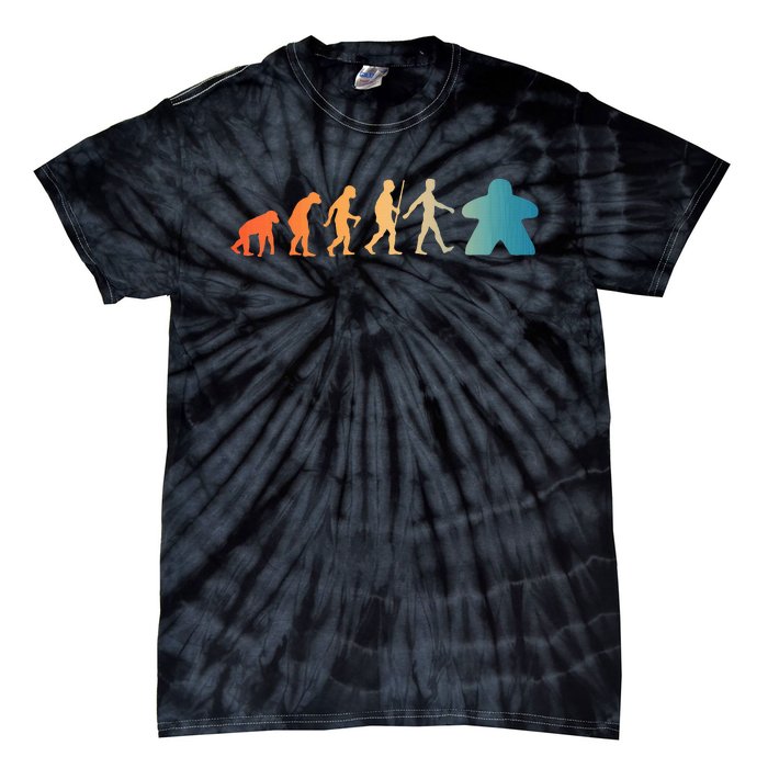 Funny Meeple Design Meeple Evolution Lovers Tie-Dye T-Shirt