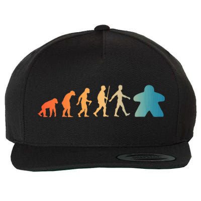 Funny Meeple Design Meeple Evolution Lovers Wool Snapback Cap