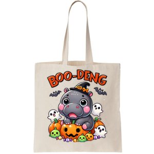 Funny Moo Deng Baby Pygmy Hippo Bouncy Pig In Thai Halloween Tote Bag