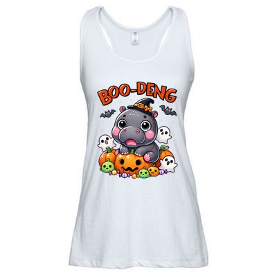 Funny Moo Deng Baby Pygmy Hippo Bouncy Pig In Thai Halloween Ladies Essential Flowy Tank