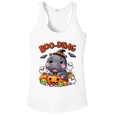 Funny Moo Deng Baby Pygmy Hippo Bouncy Pig In Thai Halloween Ladies PosiCharge Competitor Racerback Tank