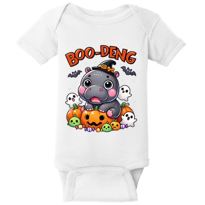 Funny Moo Deng Baby Pygmy Hippo Bouncy Pig In Thai Halloween Baby Bodysuit