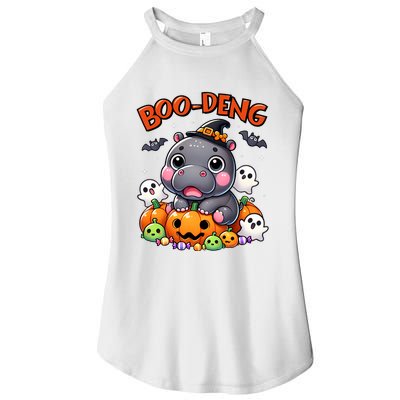 Funny Moo Deng Baby Pygmy Hippo Bouncy Pig In Thai Halloween Women’s Perfect Tri Rocker Tank