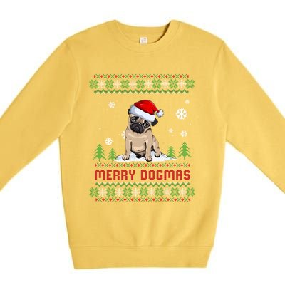 Funny Merry Dogmas Frenchie Santa Hat Ugly Christmas Sweater Gift Premium Crewneck Sweatshirt