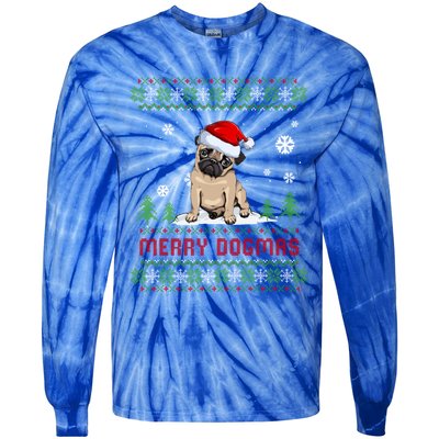 Funny Merry Dogmas Frenchie Santa Hat Ugly Christmas Sweater Gift Tie-Dye Long Sleeve Shirt