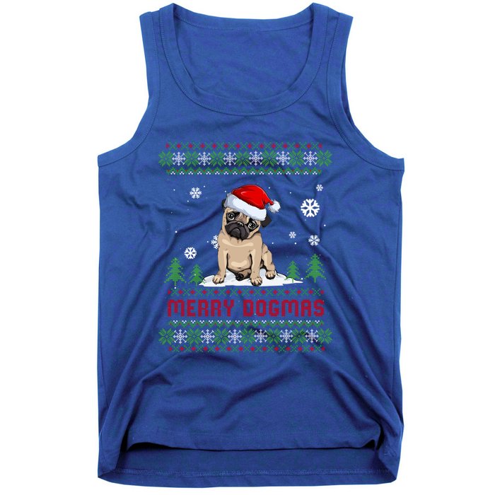 Funny Merry Dogmas Frenchie Santa Hat Ugly Christmas Sweater Gift Tank Top