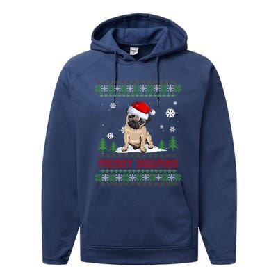 Funny Merry Dogmas Frenchie Santa Hat Ugly Christmas Sweater Gift Performance Fleece Hoodie