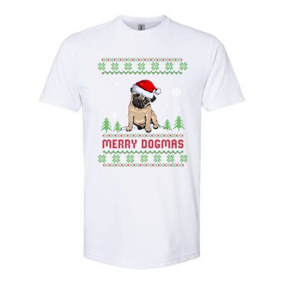 Funny Merry Dogmas Frenchie Santa Hat Ugly Christmas Sweater Gift Softstyle CVC T-Shirt