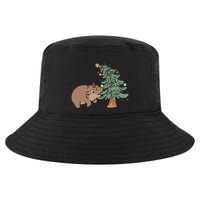 Funny Moo Deng Biting Xmas Tree Baby Pygmy Hippo Christmas Cool Comfort Performance Bucket Hat