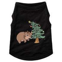 Funny Moo Deng Biting Xmas Tree Baby Pygmy Hippo Christmas Doggie Tank