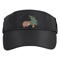 Funny Moo Deng Biting Xmas Tree Baby Pygmy Hippo Christmas Adult Drive Performance Visor