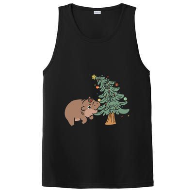 Funny Moo Deng Biting Xmas Tree Baby Pygmy Hippo Christmas PosiCharge Competitor Tank