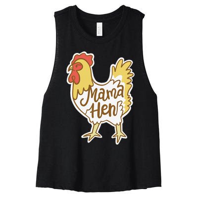 Funny Mother's Day Mama Hen Chicken Mom Farm Women's Racerback Cropped Tank