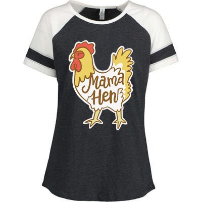 Funny Mother's Day Mama Hen Chicken Mom Farm Enza Ladies Jersey Colorblock Tee