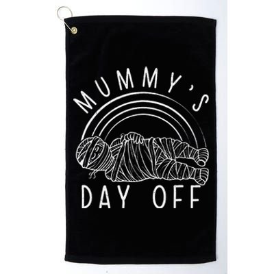 Funny MummyS Day Off Sarcophagus Ancient Egyptian Artifacts Platinum Collection Golf Towel