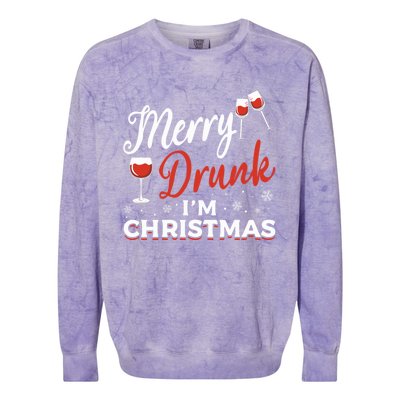 Funny Merry Drunk IM Christmas Merry IM Drunk Christmas Funny Gift Colorblast Crewneck Sweatshirt